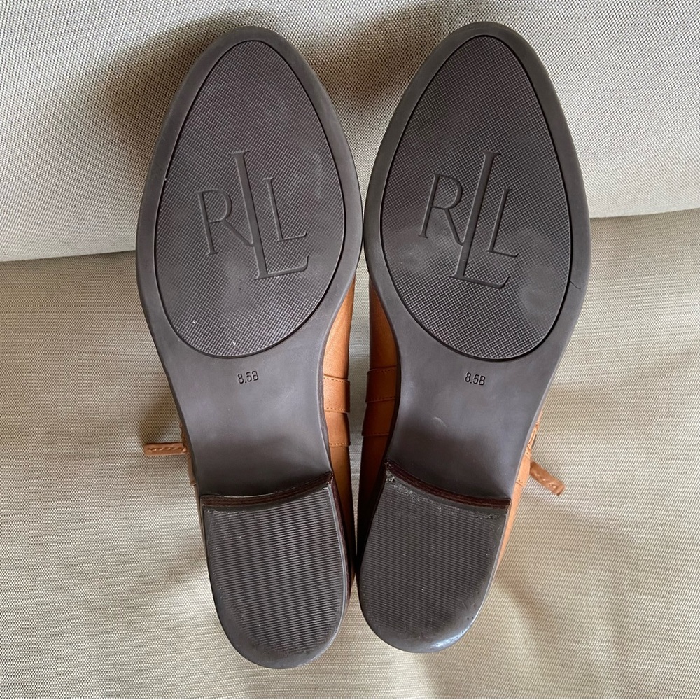 RALPH LAUREN Leather Ankle Boots in Saddle Tan - Picture 14 of 16